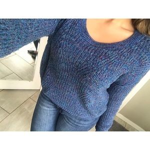 Blue Sweater - Crisscrossed back!